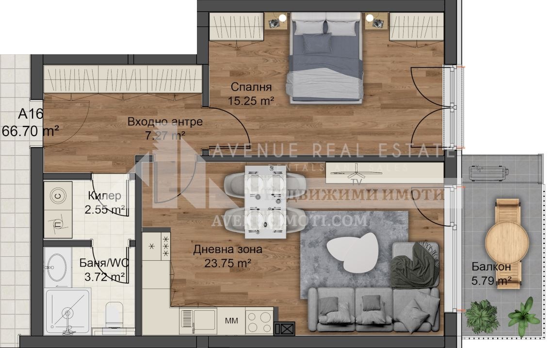 Продава 2-СТАЕН, гр. Пловдив, Коматевско шосе, снимка 2 - Апартаменти - 56308836