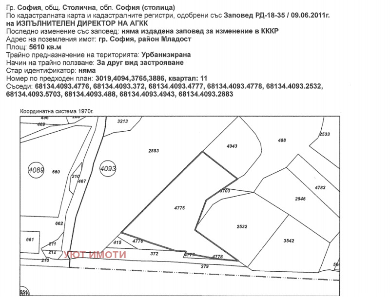 Продава ПАРЦЕЛ, гр. София, Младост 4, снимка 3 - Парцели - 53451012