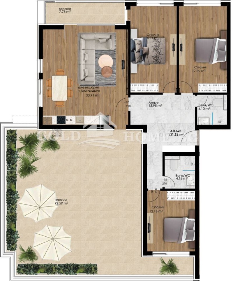 Продается  3 спальни Пловдив , Христо Смирненски , 248 кв.м | 88271108 - изображение [2]