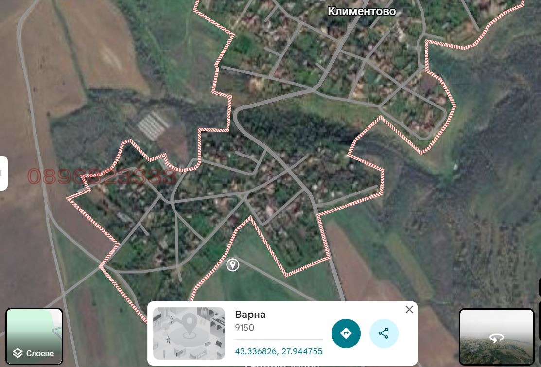 Продава ПАРЦЕЛ, с. Климентово, област Варна, снимка 3 - Парцели - 54390027