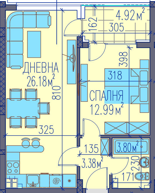 Till salu  1 sovrum Plovdiv , Trakija , 73 kvm | 87746192 - bild [3]