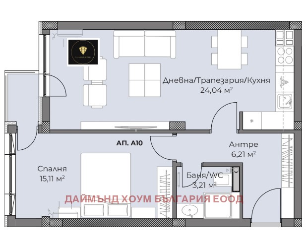 Til salg  1 soveværelse Plovdiv , Hristo Smirnenski , 68 kvm | 28995166 - billede [2]