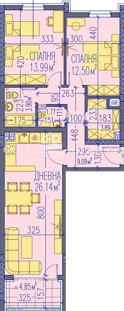 Till salu  2 sovrum Plovdiv , Kamenica 2 , 99 kvm | 54777910 - bild [5]