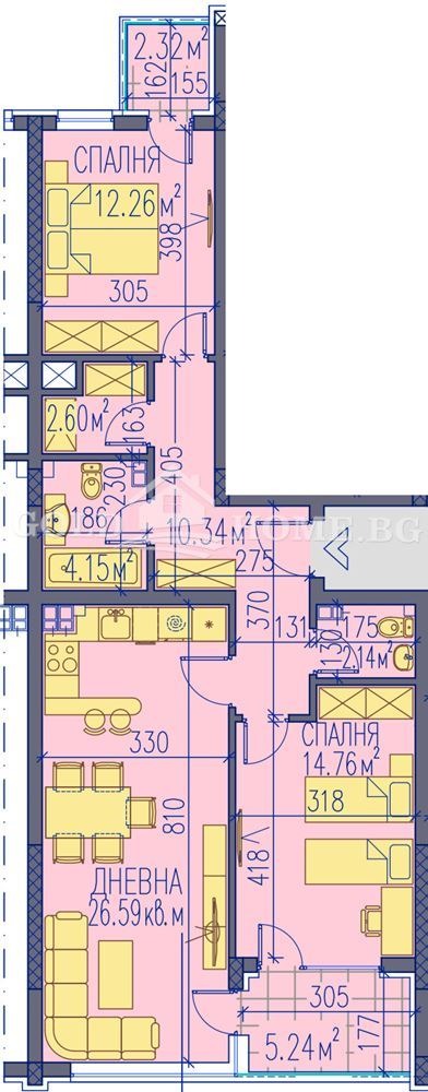 Till salu  2 sovrum Plovdiv , Kamenica 2 , 99 kvm | 54777910 - bild [6]