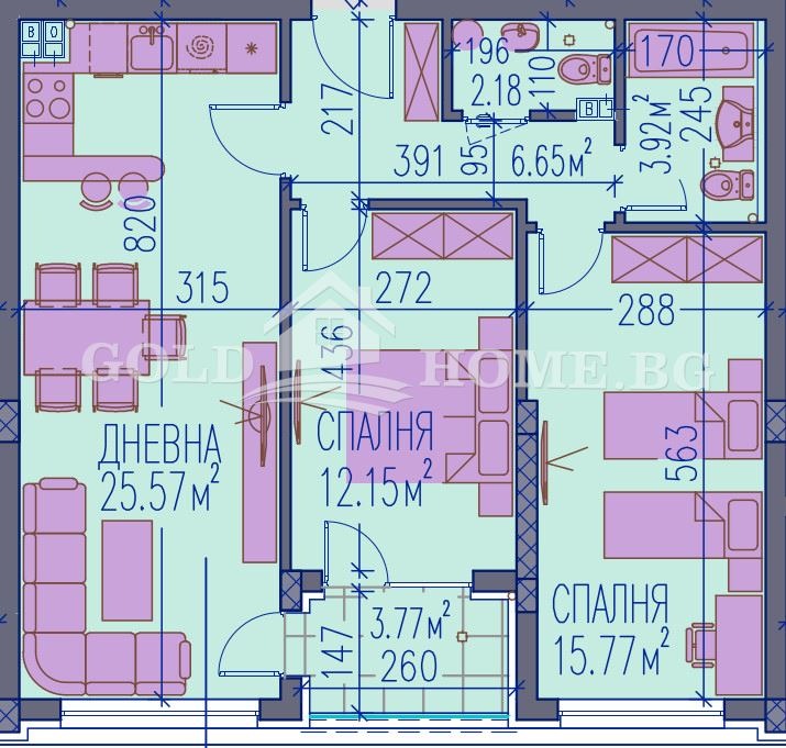 Till salu  2 sovrum Plovdiv , Kamenica 2 , 99 kvm | 54777910 - bild [2]