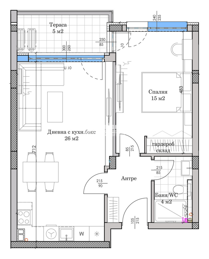 Satılık  1 yatak odası Plovdiv , Ostromila , 72 metrekare | 31803425 - görüntü [2]