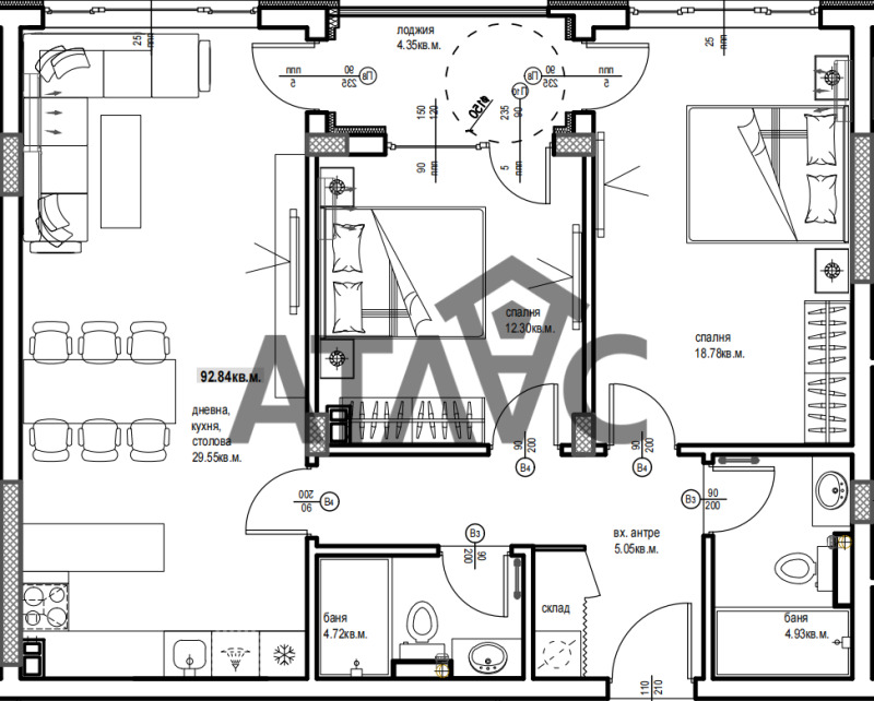 Продава  3-стаен град Пловдив , Христо Смирненски , 107 кв.м | 65780485 - изображение [3]