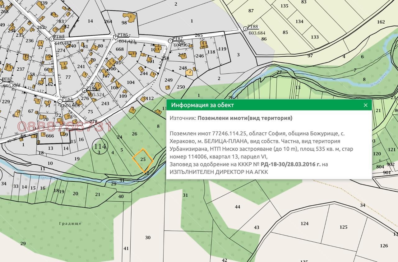 Продава ПАРЦЕЛ, с. Хераково, област София област, снимка 3 - Парцели - 53951174