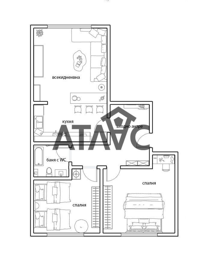 Продава 3-СТАЕН, гр. София, Яворов, снимка 2 - Апартаменти - 55702847