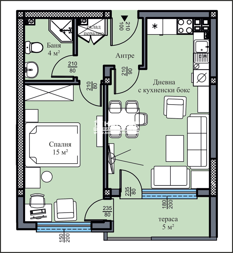 Продава  2-стаен град Пловдив , Въстанически , 64 кв.м | 13617974 - изображение [2]