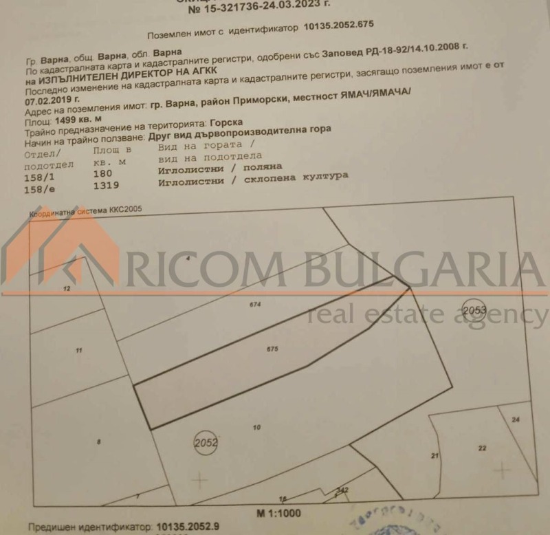 Продава ПАРЦЕЛ в град Варна, Виница - 1499 кв.м / 46 300 € » 90 554.93 лв., РИКОМ