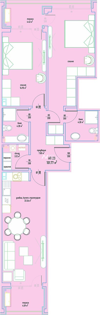 Продава 3-СТАЕН, гр. София, Малинова долина, снимка 6 - Апартаменти - 55463887