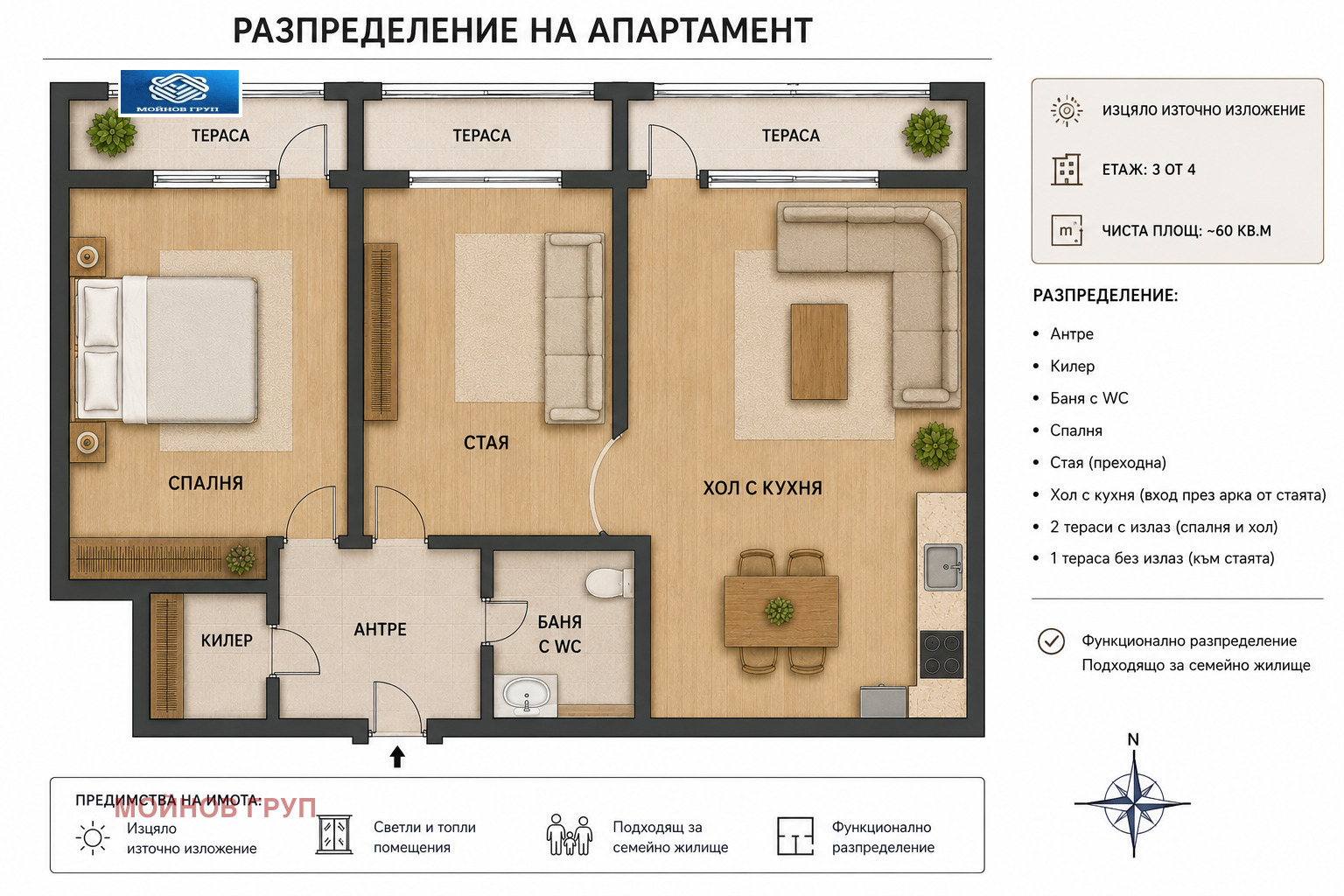 Продава 2-СТАЕН, гр. София, Мусагеница, снимка 2 - Апартаменти - 56192616