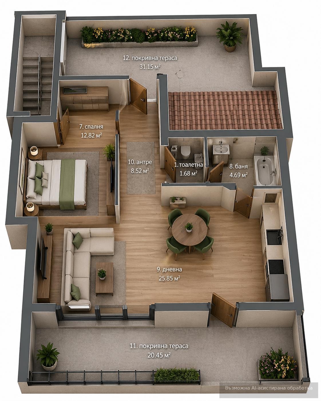 Продава 2-СТАЕН, гр. Пловдив, Кючук Париж, снимка 4 - Апартаменти - 54352862