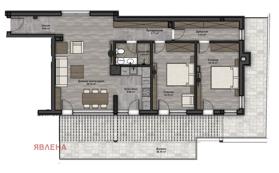 Продава 3-СТАЕН, гр. София, Люлин 4, снимка 2 - Апартаменти - 52719330
