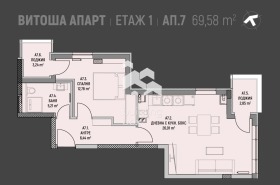 1 slaapkamer v.z.Kinotsentara 3 tsjast, Sofia 3