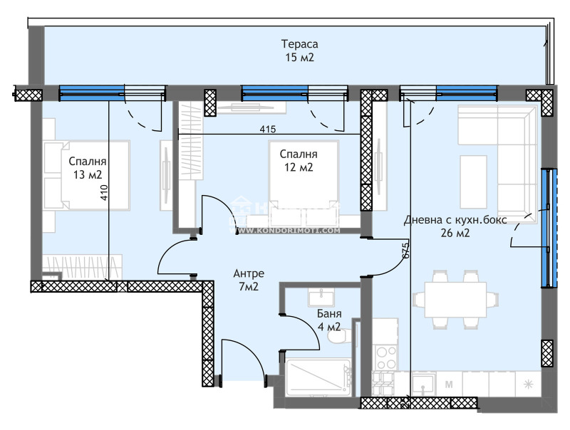 In vendita  2 camere da letto Plovdiv , Trakiia , 109 mq | 13454963 - Immagine [2]