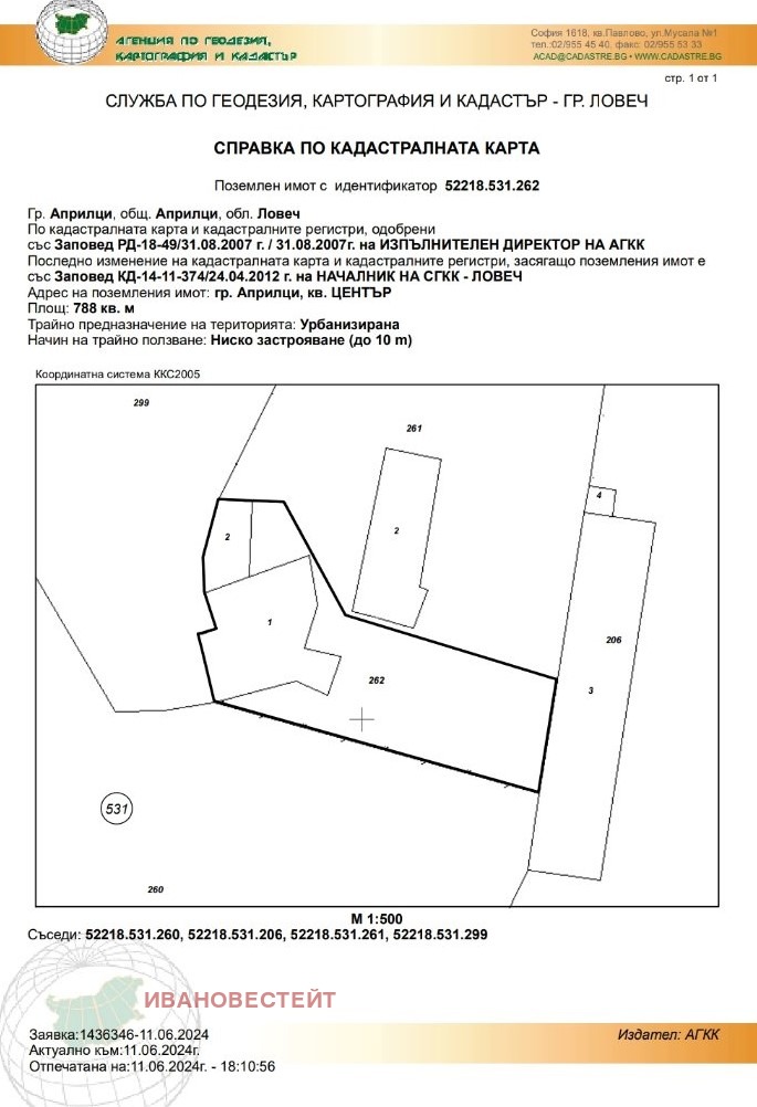 Till salu  Komplott region Lovech , Aprilci , 780 kvm | 98864182