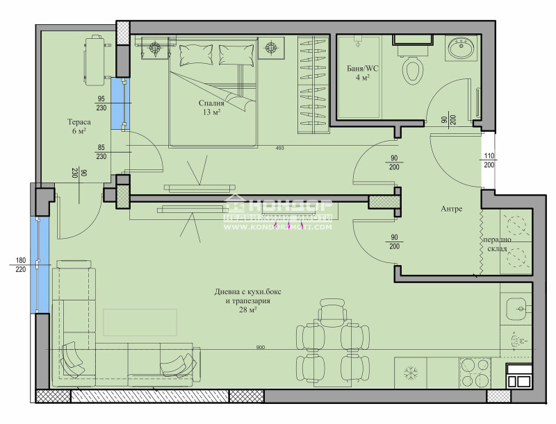 Продава  2-стаен град Пловдив , Въстанически , 74 кв.м | 55227700 - изображение [2]