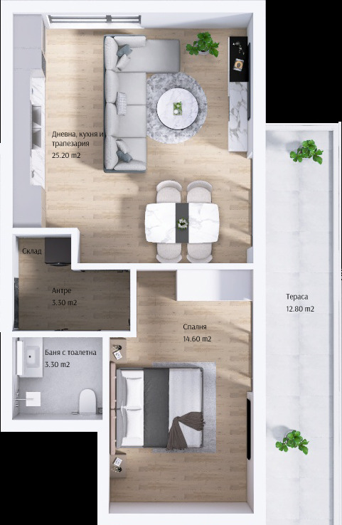 На продаж  1 спальня Пловдив , Тракия , 81 кв.м | 23704128 - зображення [5]
