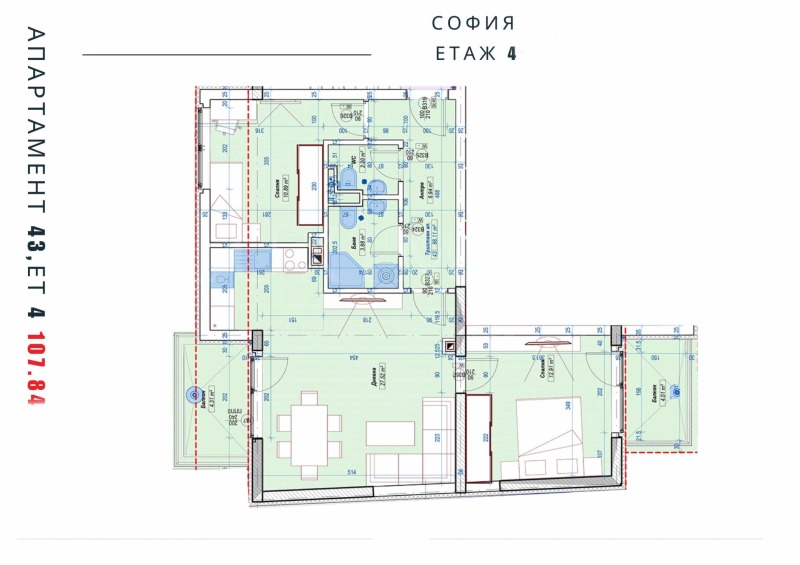 Te koop  2 slaapkamers Sofia , Slatina , 107 m² | 66543077 - afbeelding [2]