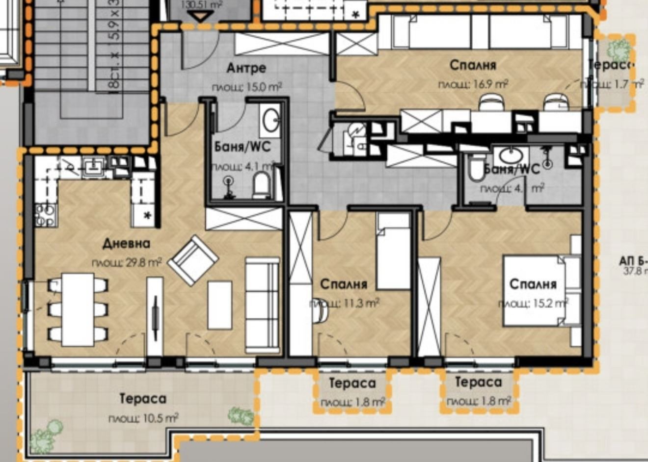 Продава 4-СТАЕН, гр. София, Малинова долина, снимка 3 - Апартаменти - 55681227