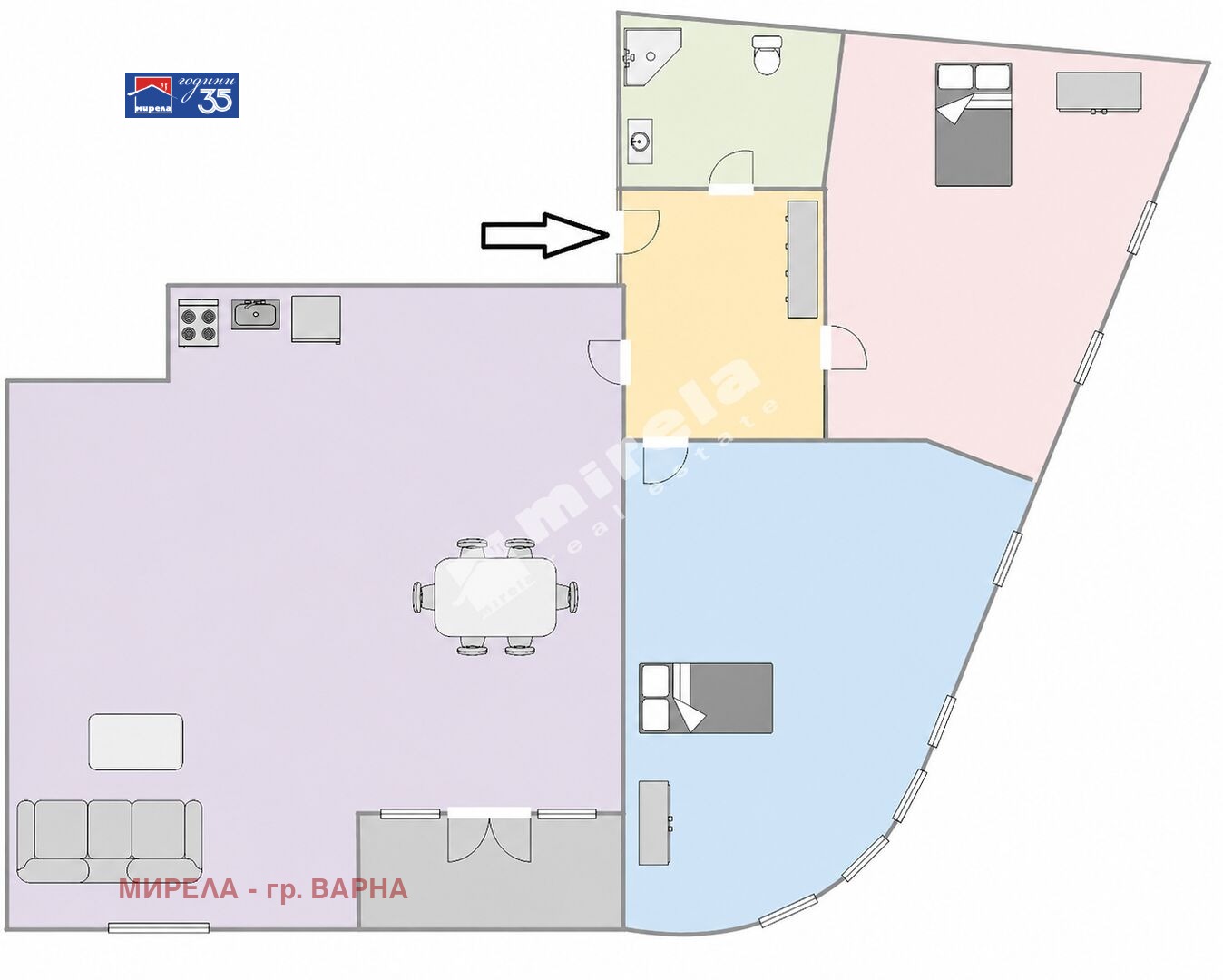 Продава 3-СТАЕН, гр. Варна, Център, снимка 2 - Апартаменти - 54471495