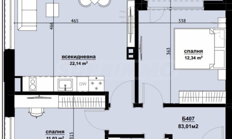 À venda  2 quartos Burgas , Izgrev , 83 m² | 62130123 - imagem [2]