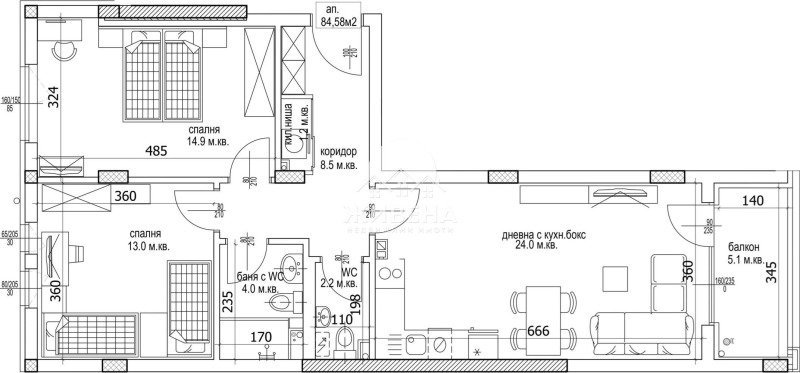 Zu verkaufen  2 Schlafzimmer Warna , Kajsiewa gradina , 99 qm | 15775333 - Bild [3]