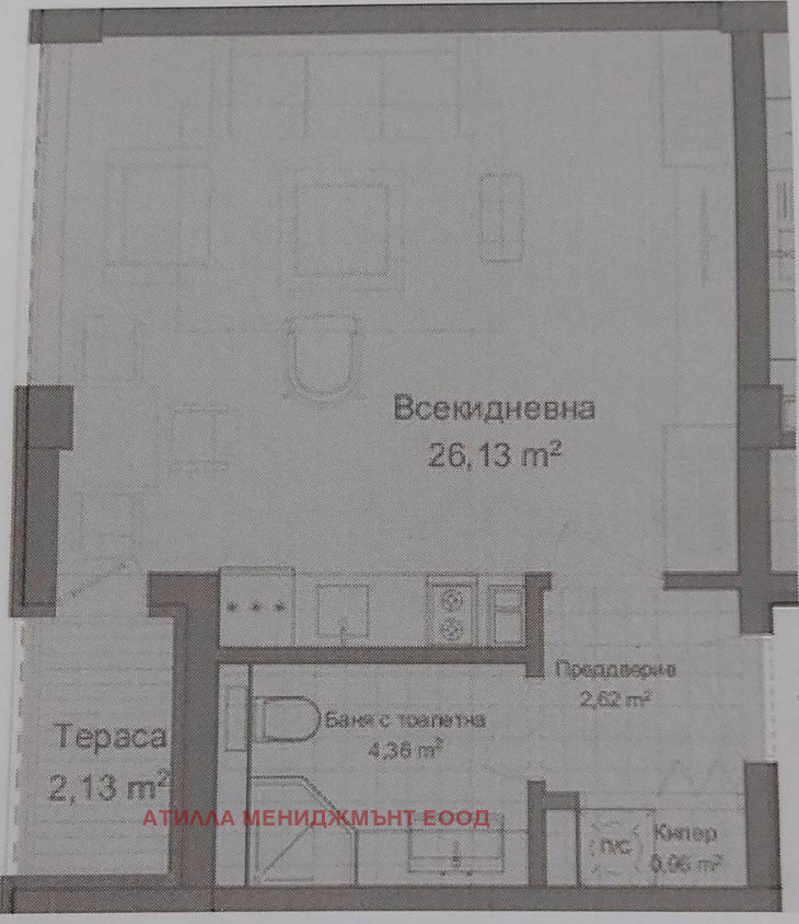 Satılık  Stüdyo Plovdiv , Gagarin , 51 metrekare | 30997245 - görüntü [3]