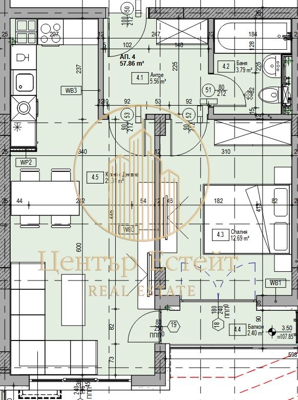 Zu verkaufen  1 Schlafzimmer Plewen , Schirok zentar , 71 qm | 93480146 - Bild [6]