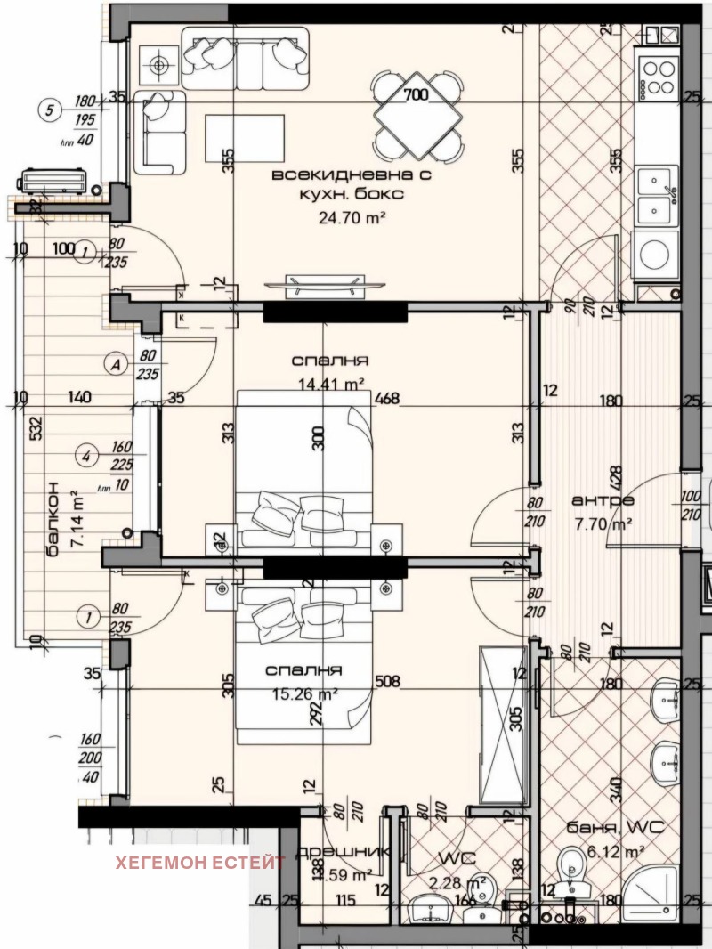 Eladó  2 hálószobás Varna , Mladost 1 , 110 négyzetméter | 97059380
