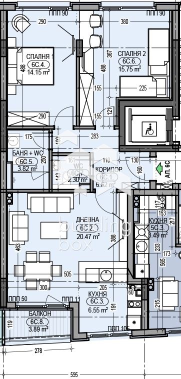 Продава 3-СТАЕН, гр. София, Дианабад, снимка 5 - Aпартаменти - 49481363