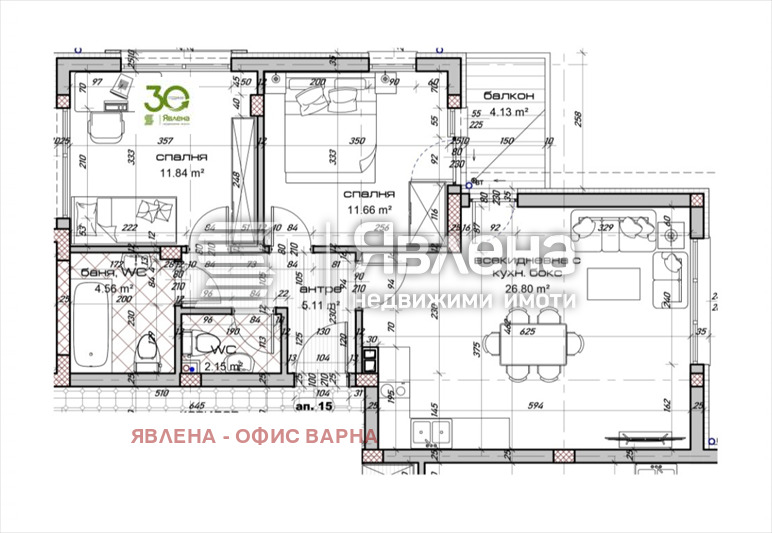 Продава 3-СТАЕН, гр. Варна, Виница, снимка 2 - Aпартаменти - 48697633