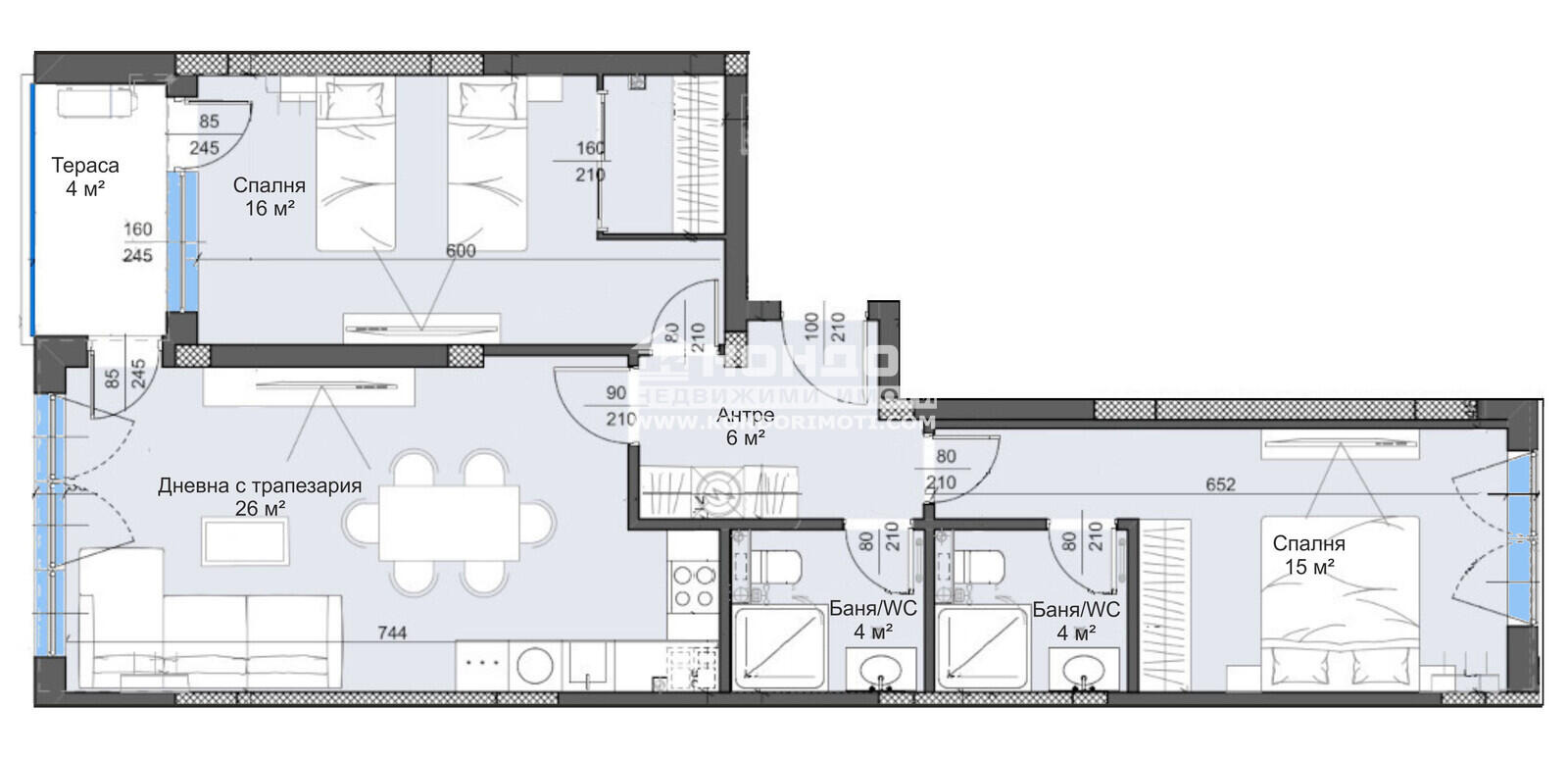 Продава 3-СТАЕН, гр. Пловдив, Тракия, снимка 6 - Апартаменти - 56229290