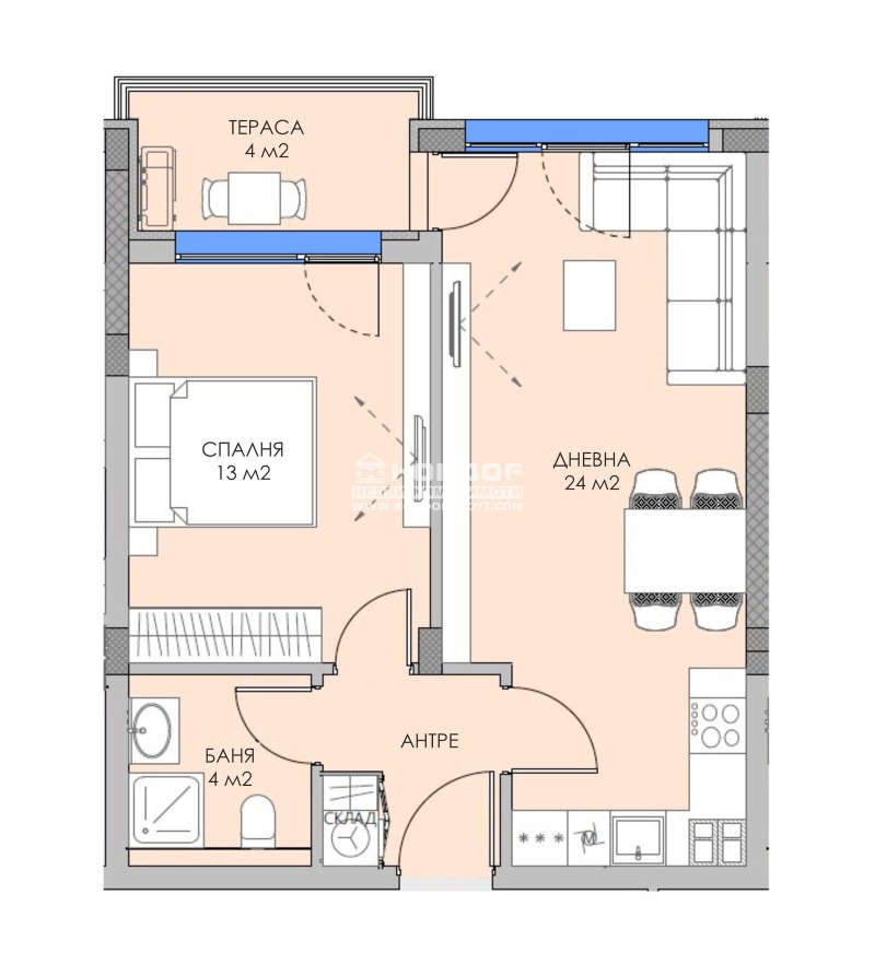 Продава  2-стаен, град Пловдив, Остромила • 88 370 EUR • ID 62940444 — holmes.bg - [1] 