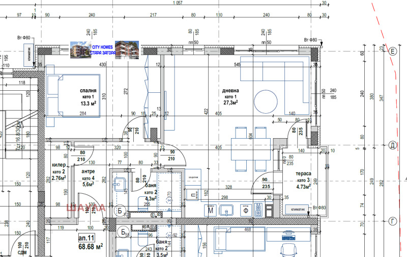 In vendita  1 camera da letto Stara Zagora , Geleznik - tsentar , 82 mq | 77735393