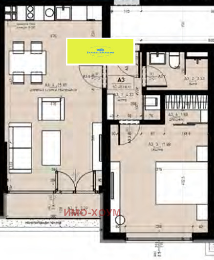 Te koop  1 slaapkamer Sofia , Druzjba 2 , 75 m² | 89336624