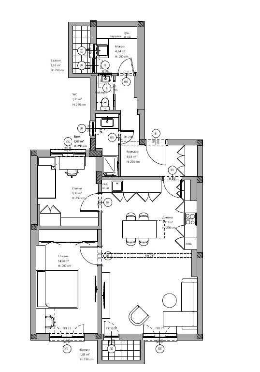 Na prodej  2 ložnice Sofia , Centar , 106 m2 | 57320484 - obraz [17]