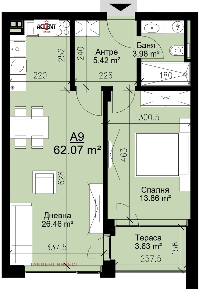 На продаж  1 спальня Варна , Бриз , 73 кв.м | 64631950 - зображення [5]