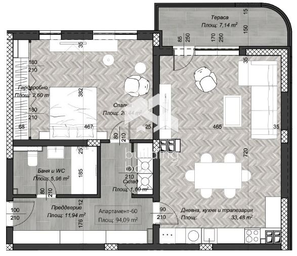 In vendita  1 camera da letto Sofia , Tsentar , 111 mq | 43157662 - Immagine [2]