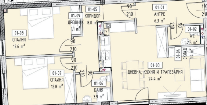 À venda  2 quartos Sofia , Malinova dolina , 160 m² | 60536424 - imagem [4]