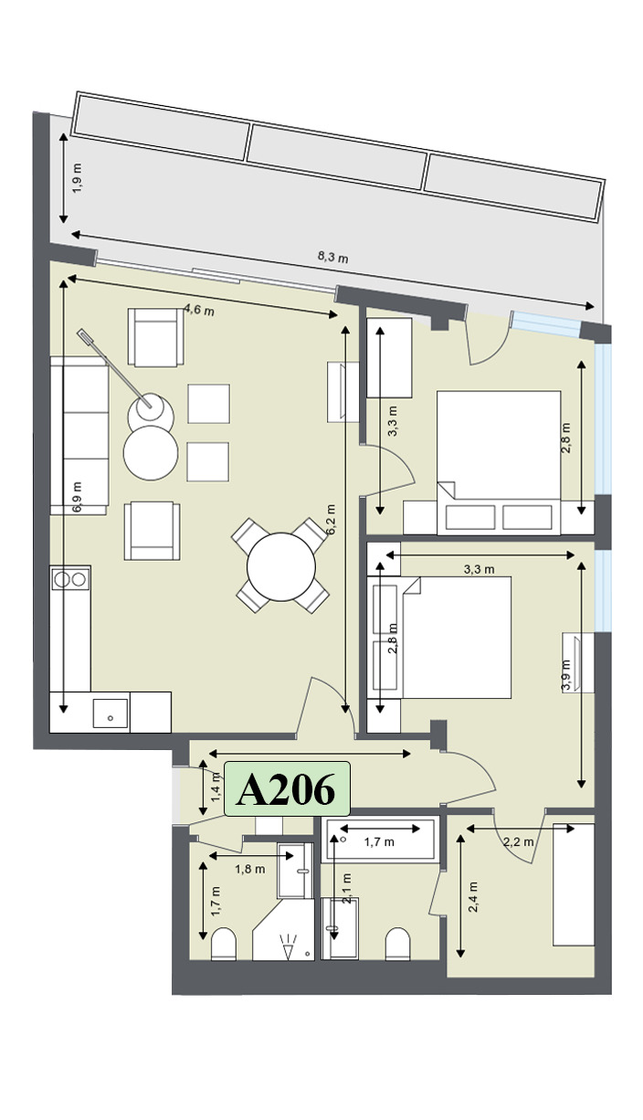 Til salgs  3 soverom region Blagoevgrad , Bansko , 120 kvm | 68939272 - bilde [2]