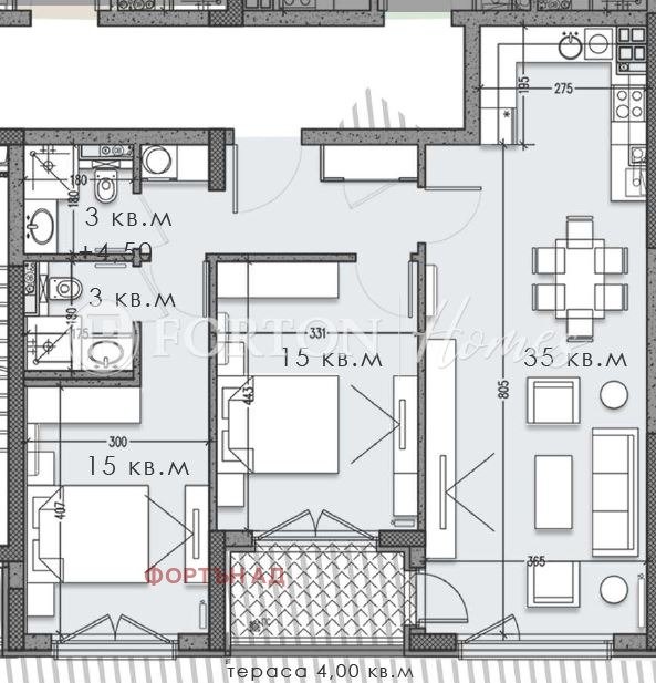 Продава 3-СТАЕН, гр. София, Кръстова вада, снимка 3 - Апартаменти - 54040047