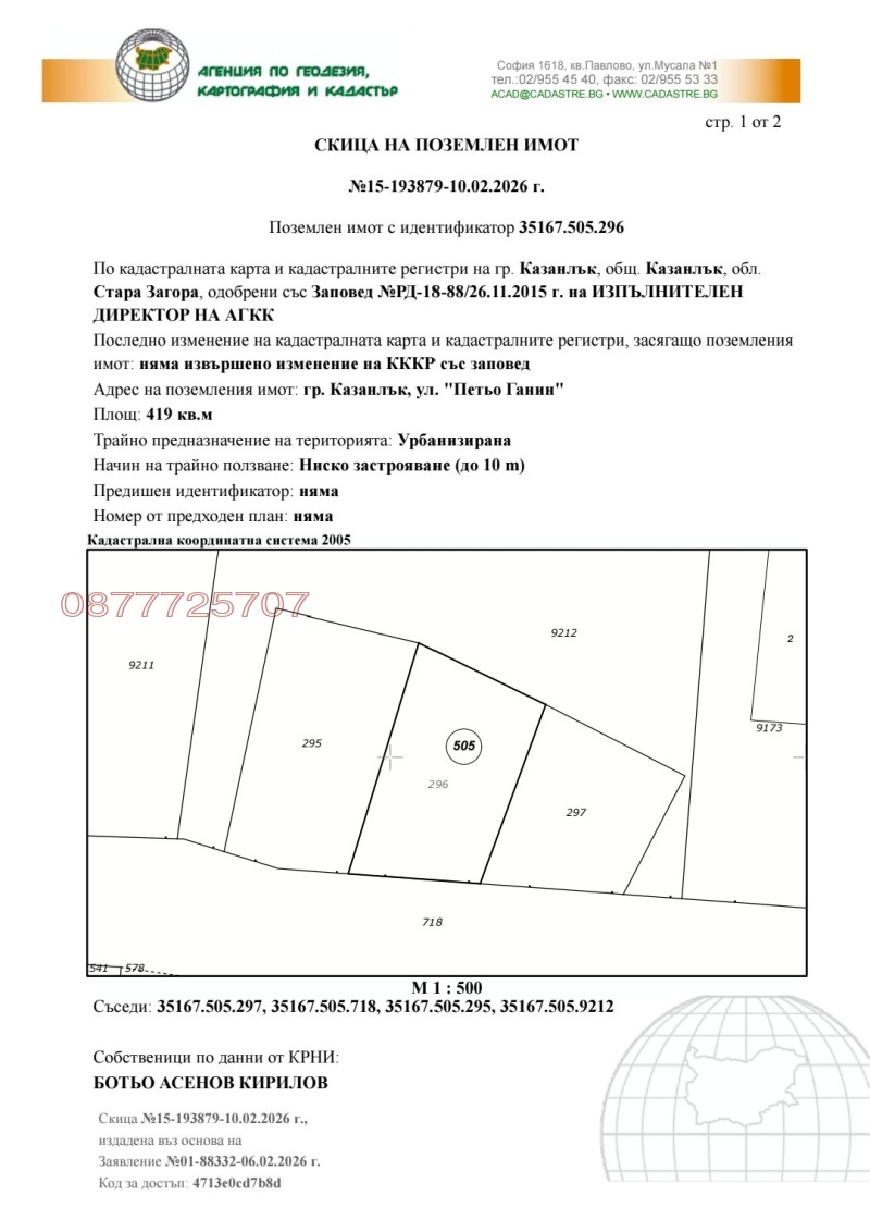 Продава ПАРЦЕЛ, гр. Казанлък, област Стара Загора, снимка 2 - Парцели - 53573300