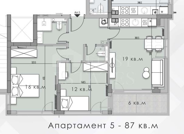 Продава  3-стаен град София , Кръстова вада , 87 кв.м | 64618751 - изображение [3]