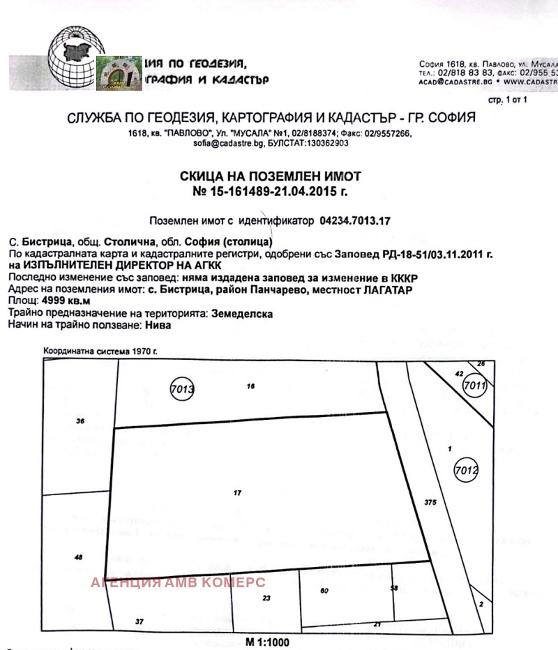 Продава  Земеделска земя област София , с. Бистрица , 5 дка | 47829024 - изображение [2]
