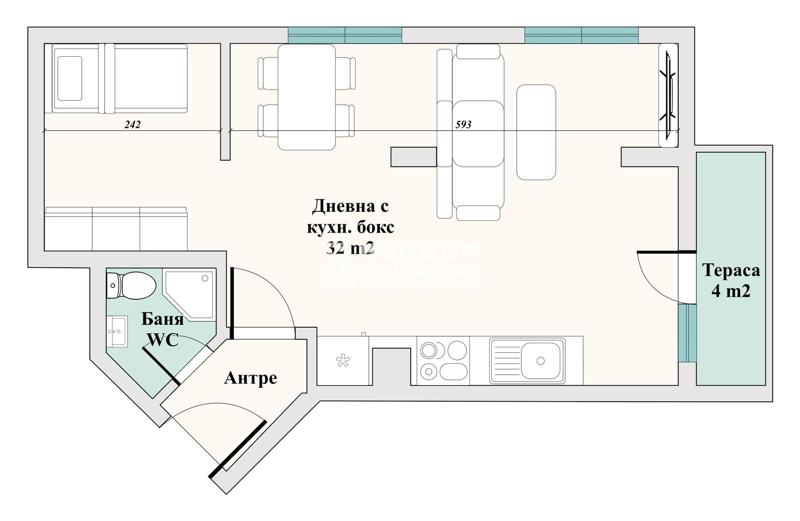 Продается  1 спальня Пловдив , Кършияка , 60 кв.м | 37640427 - изображение [2]