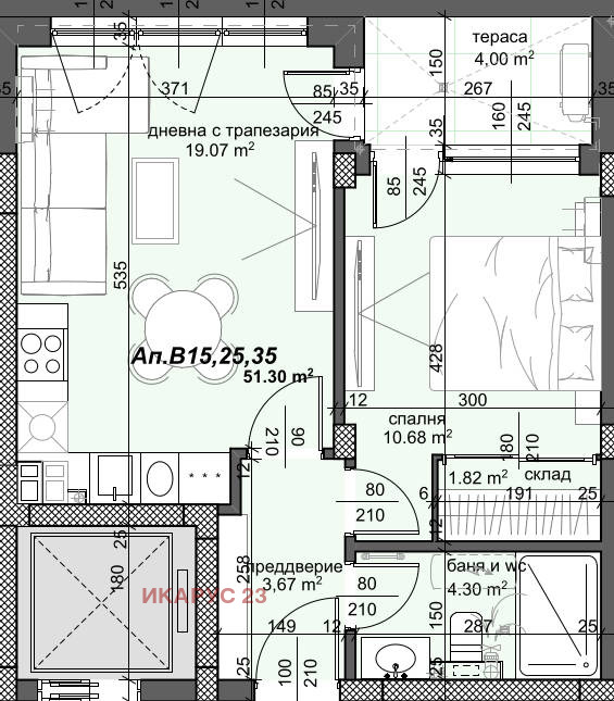 Продается  1 спальня Пловдив , Тракия , 64 кв.м | 68130548 - изображение [4]