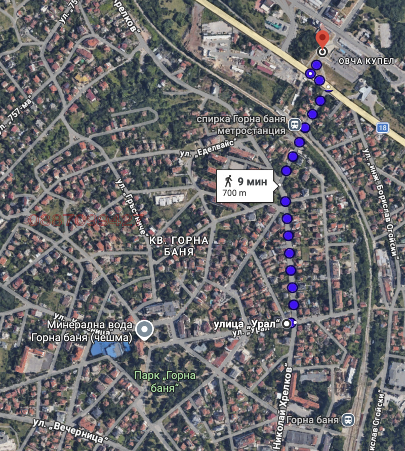 Продава ПАРЦЕЛ в град София, Горна баня - 800 кв.м / 500 000 € » 977 915.00 лв.